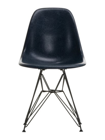 Eames Fiberglass Chair DSR, Eames navy blue, Finition époxy basic dark lisse