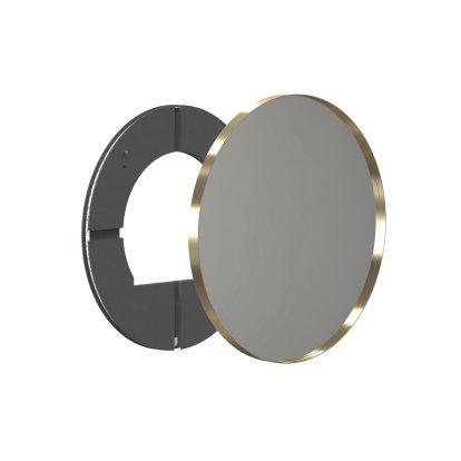 Unu Miroir avec éclairage LED rond (set), ø 60 cm, Or brossé