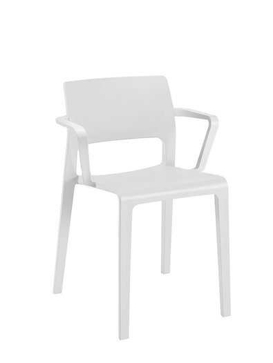 Chaise Juno, Blanc, Avec accoudoirs