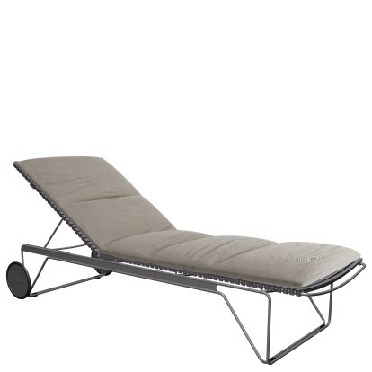 Chaise longue Click, Gris foncé, Avec coussin - ash