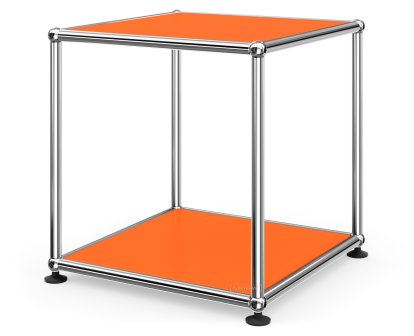 Table d'appoint 35 USM Haller, Panneaux inférieur et supérieur en métal, Orange pur RAL 2004