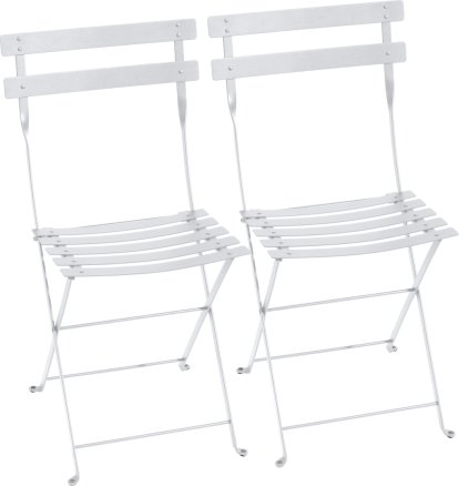 Chaise pliante Bistro - lot de 2, Blanc coton