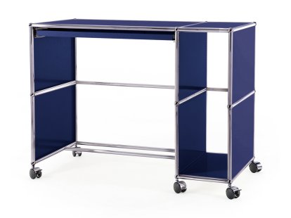 Bureau USM Haller à roulettes Type 1, Bleu acier RAL 5011