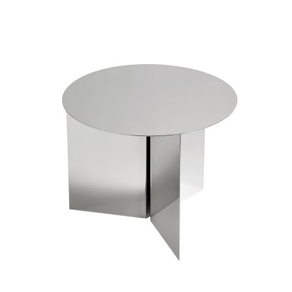 Table Slit Acier, H 35,5 x Ø 45 cm, Polis miroir