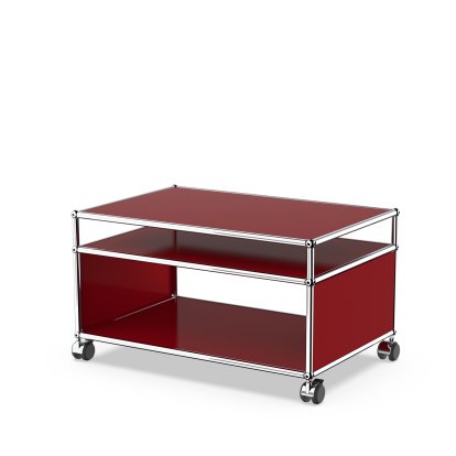 USM Haller table d'appoint à roulettes, Rouge rubis USM, Durs pour tapis