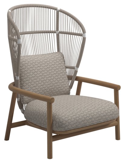 Fern Highback Lounge Chair, Dune, Wave Buff