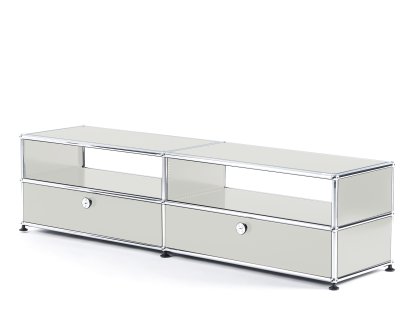 Meuble TV USM Haller avec portes coulissantes, Gris clair RAL 7035