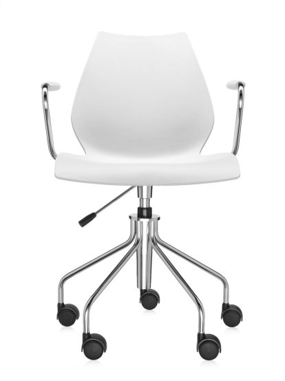 Chaise Maui Swivel Chair, Avec accoudoirs, Blanc zinc