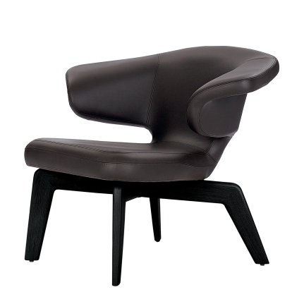 Munich Lounge Chair, Cuir Classic chocolat, Teinté noir  