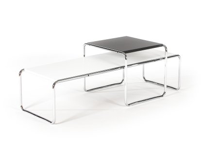 Set Table basse Laccio, Stratifié noir/anthracite, Stratifié blanc