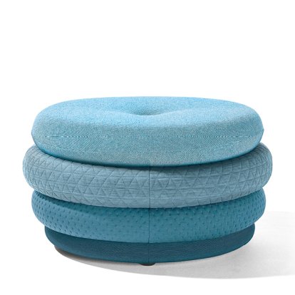 Pouf Fat Tom, 4 coussins, sans pieds, Bleu