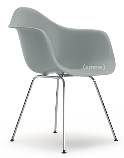 Eames Plastic Armchair RE DAX, Gris clair, Sans rembourrage, Sans rembourrage, Version standard - 43 cm, Chromé