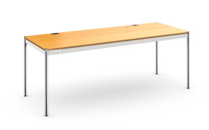 Table USM Haller Plus, 200 x 75 cm, 05-Plaqué hêtre naturel, Plateau coulissant à droite