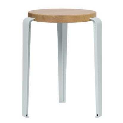 Tabouret Lou, bois massif, Chêne massif, Bleu pâle