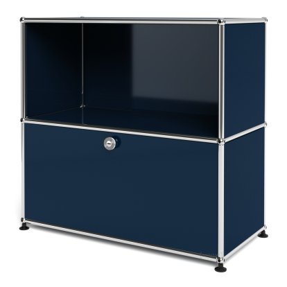 Meuble mixte Sideboard M USM Haller avec 1 porte abattante, Bleu acier RAL 5011