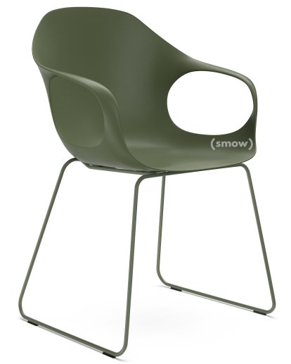 Chaise Elephant Sledge, Vert olive, Acier, couleur de la coque