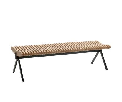 Banc Prelude, 150 cm, Noir, Chêne huilé naturel