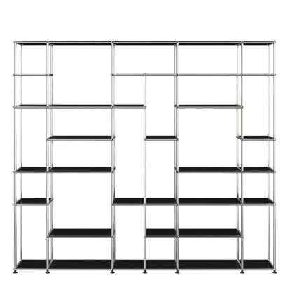 USM Haller Étagère de salon XXL, Noir graphite RAL 9011