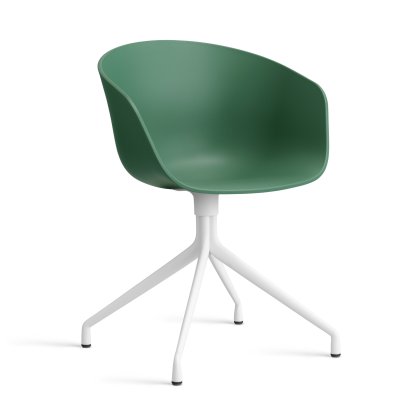 Chaise pivotante About A Chair AAC 20, Teal green 2.0, Aluminium thermolaqué blanc
