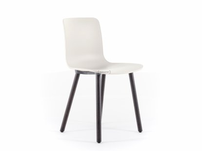 Chaise HAL RE Wood, Coton blanc RE, Chêne massif foncé avec vernis de protection