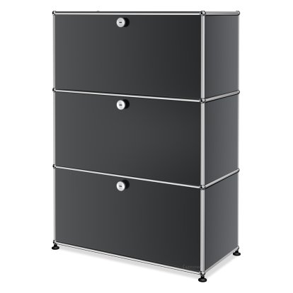 Meuble haut Highboard M USM Haller, personnalisable, Gris moyen RAL 7005, Avec  porte abattante, Avec  porte abattante, Avec  porte abattante