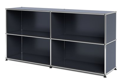 Meuble mixte Sideboard L USM Haller  ouvert, Anthracite RAL 7016