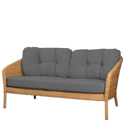 Grand canapé 2 places Ocean Lounge, Large flat Weave - Natural, AirTouch - Gris