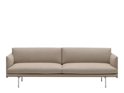 Canapé Outline , 3 places, Ecriture 240 - beige, Aluminium, poli