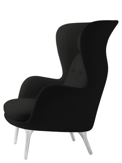 Fauteuil Ro, Christianshavn 1175 - Noir uni, Sans repose-pied