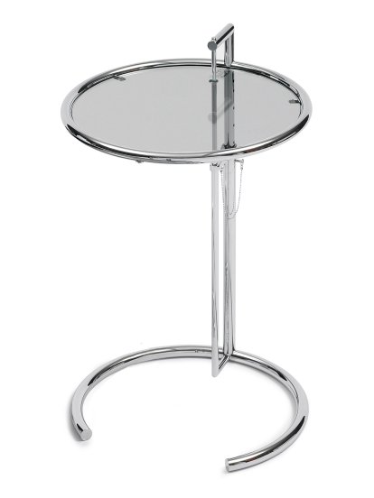 Adjustable Table E 1027, Verre Parsol gris