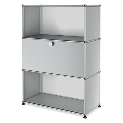 Meuble haut Highboard M avec 1 porte battante , Argent mat USM