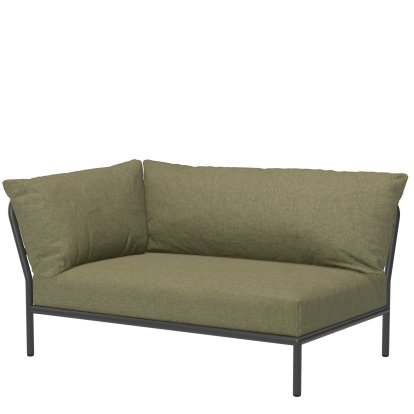 Canapé d'angle gauche Level 2, Gris foncé, Vert feuille