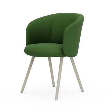 Fauteuil Mikado, Aluminium revêtu par poudre couleur craie, Plano, Vert pré / forêt, Patins pour tapis