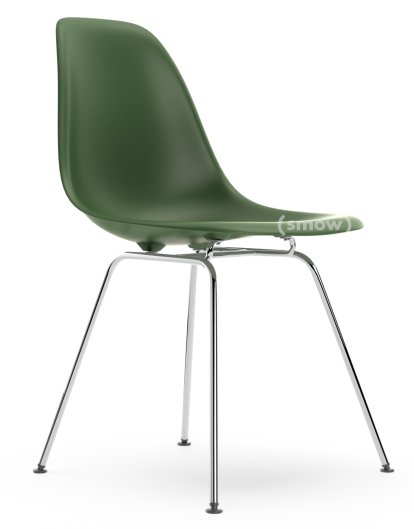Eames Plastic Side Chair RE DSX, Forêt, Sans rembourrage, Sans rembourrage, Version standard - 43 cm, Chromé