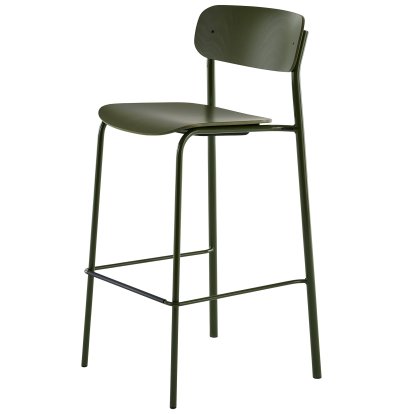 S 243 H Tabouret de bar, Vert olive (RAL 6003), Hêtre teinté vert olive (RAL 6003)