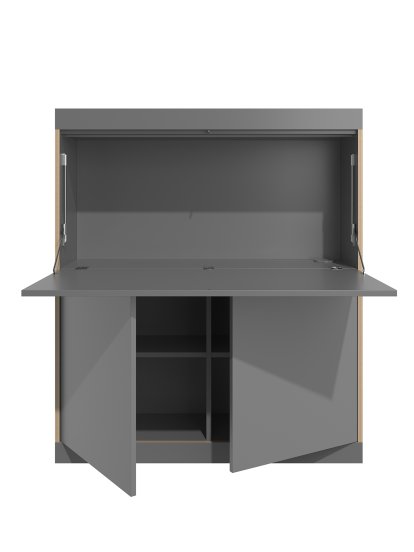 Secrétaire Flai Home Office, H 136,3 x L 118 cm, CPL anthracite