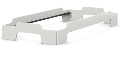 Lit empilable Confort Rolf Heide, 100 x 200, Laqué gris clair, Sans sommier