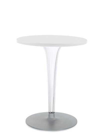 Table à manger TopTop, Rond Ø 60 x H 72 cm, Werzalit inrayable, Blanc