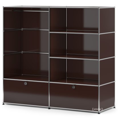 Penderie USM Haller L avec tringle, Marron USM