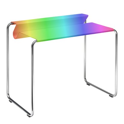 Secrétaire PS07, Couleur au choix (RAL Perle), Sans sous-main, Chromé