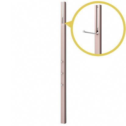 Portemanteau Line, Laqué couleur vieux rose, Chrome poli