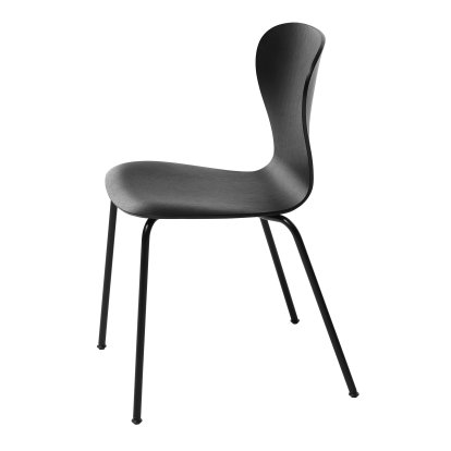 Chaise S 220, Sans accotoirs, Chêne teinté noir (TP 29), Noir mat revêtu par poudre