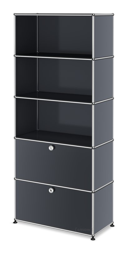 Étagère à dossiers USM Haller 2 portes battantes, Anthracite RAL 7016