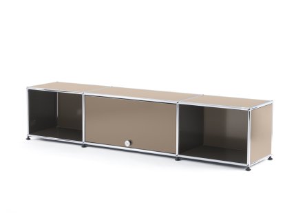 Meuble TV bas Lowboard  USM Haller avec porte escamotable, Beige USM