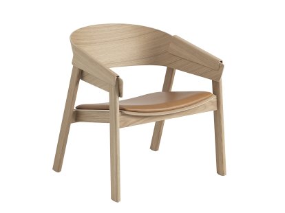 Chaise Cover Lounge , Chêne/Cuir cognac