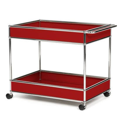 Chariot-bar USM Haller type II habillé, Rouge rubis USM, Durs pour tapis