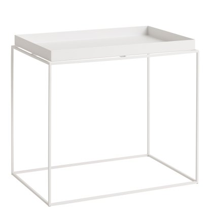 Table avec plateau Tray , H 50/54 x L 40 x P 60 cm, Blanc