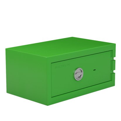 Coffre-fort Balzsafe Connect pour étagères USM Haller, 75 cm x 35 cm x 50 cm, Vert RAL 6037, Serrure à clé