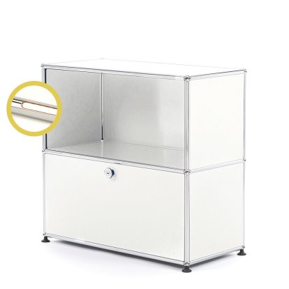 USM Haller E Sideboard M avec éclairage du compartiment, Blanc pur RAL 9010, Blanche chaude