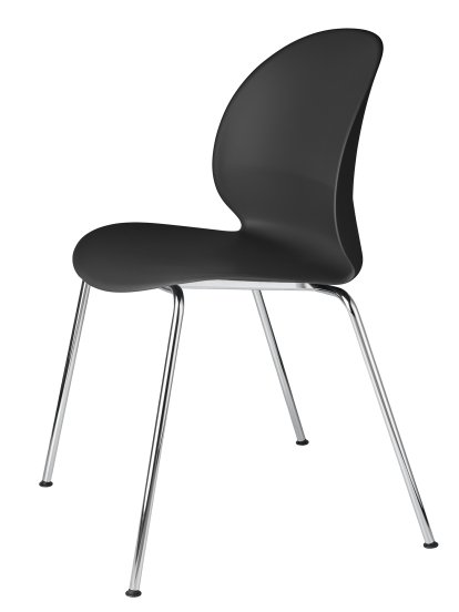 Chaise N02, Noir, Chromé